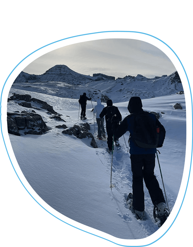 caminando randonnee raquette